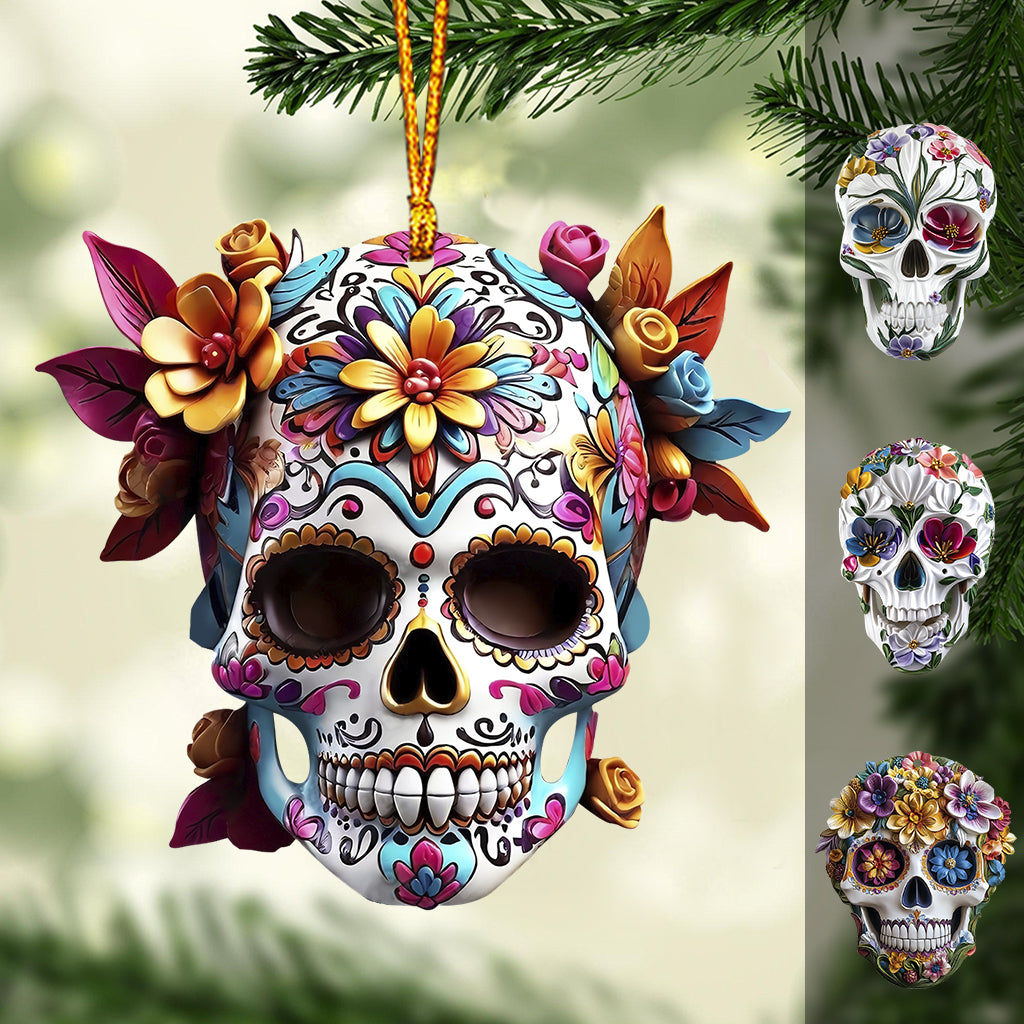 Floral Skull - Personalized Skull Ornament