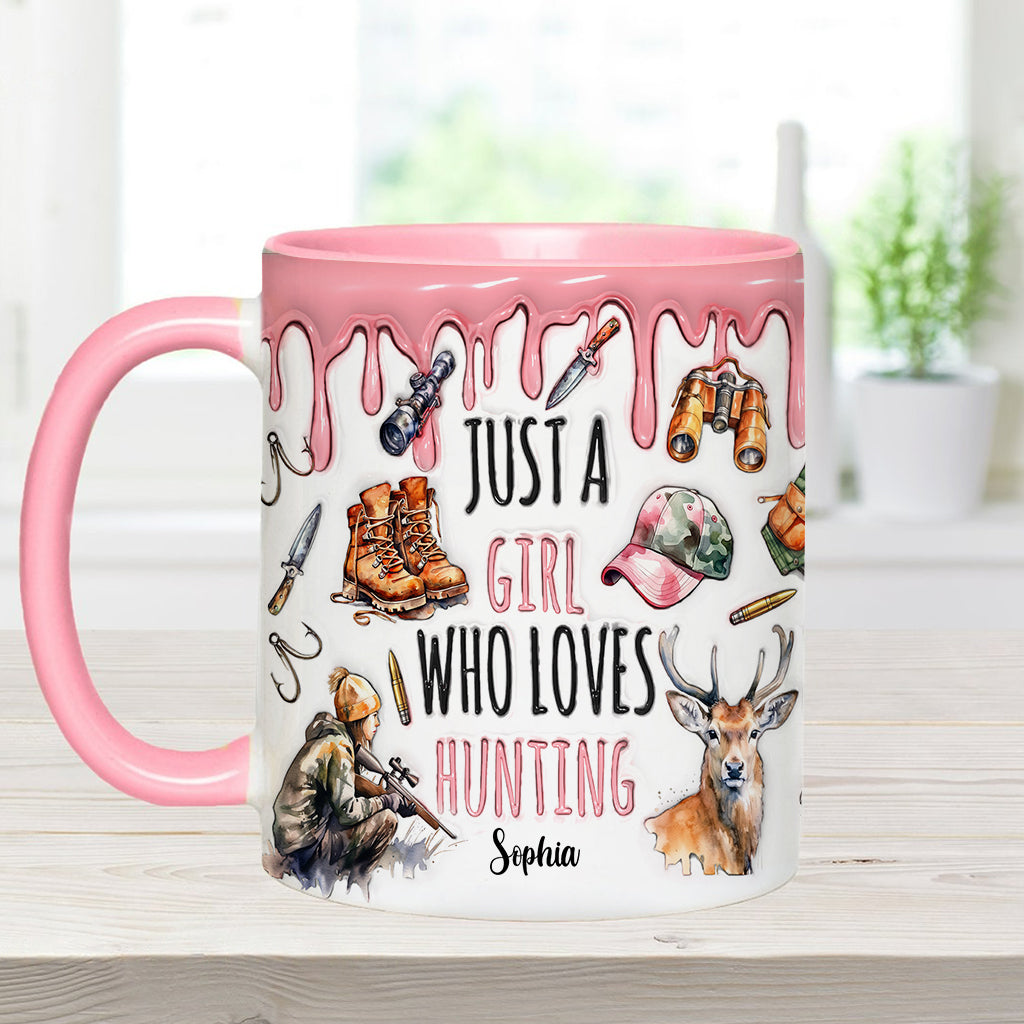 Just A Girl Who Loves Hunting - Personalized Hunting Accent Mug