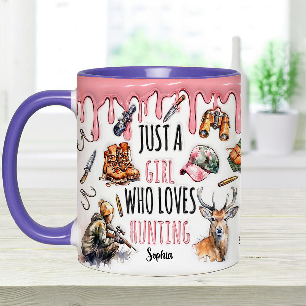 Just A Girl Who Loves Hunting - Personalized Hunting Accent Mug