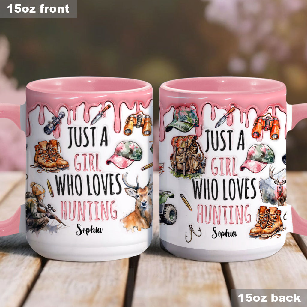 Just A Girl Who Loves Hunting - Personalized Hunting Accent Mug