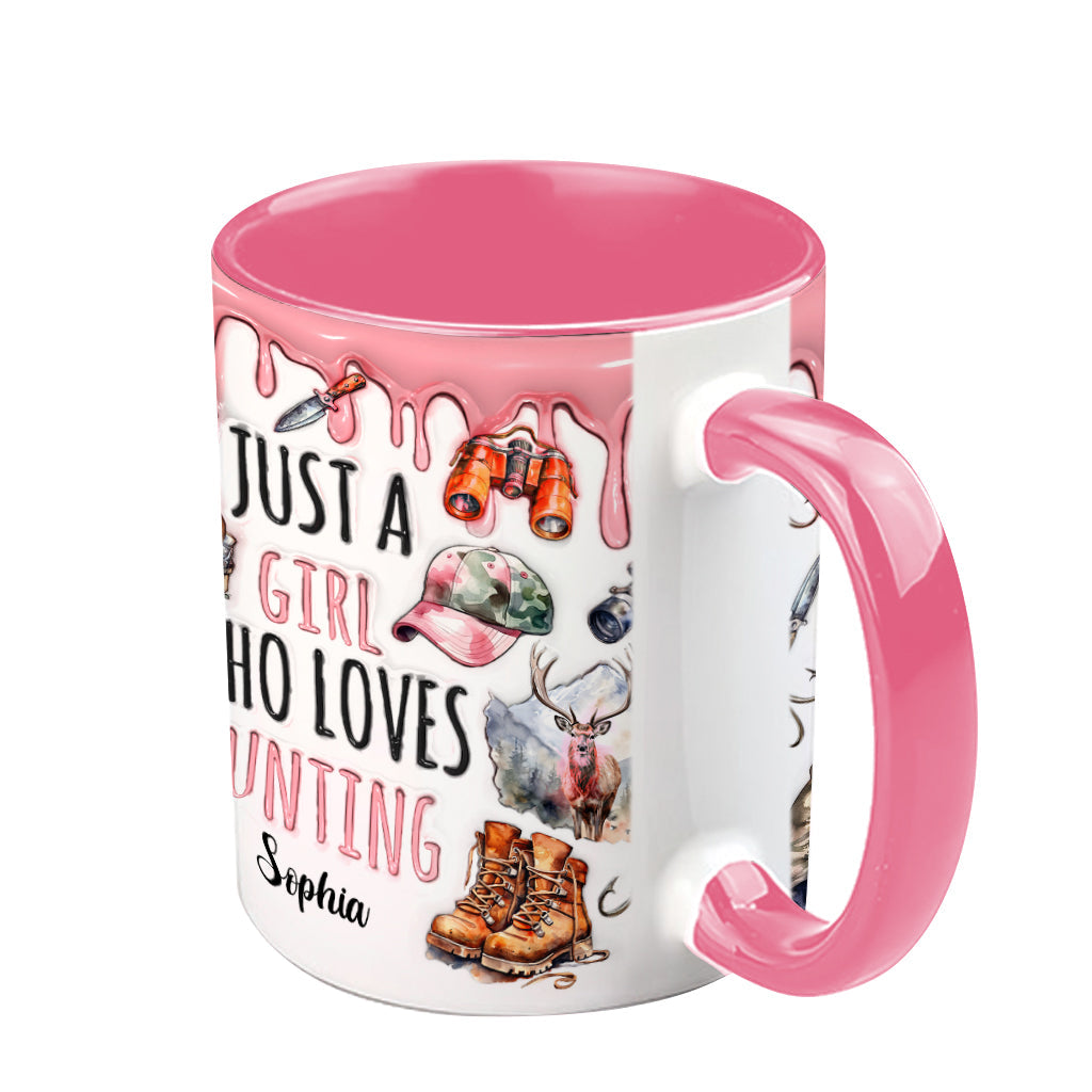 Just A Girl Who Loves Hunting - Personalized Hunting Accent Mug