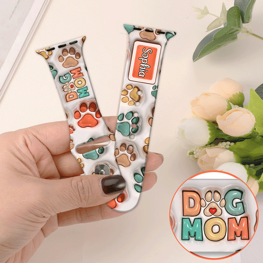 Best Dog Mom Cat Dad Ever - Personalized Dog Apple Watch Band