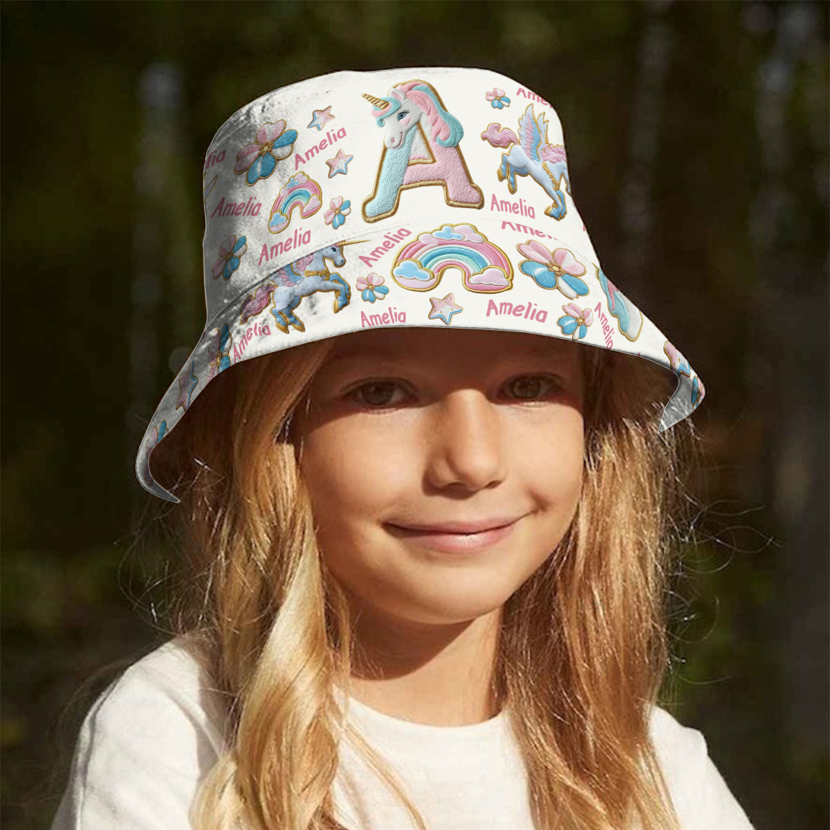Beautiful Unicorn Alphabet - Personalized Kid Bucket Hat