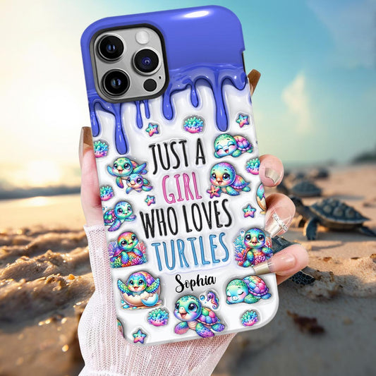 Just A Girl Who Loves Turtles - Personalized Turtle Full Print Phone Case