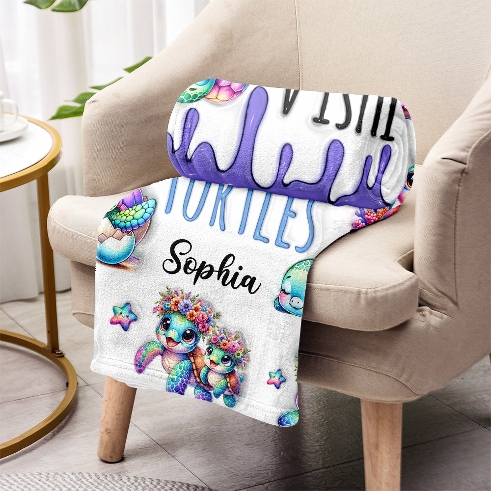 Just A Girl Who Loves Turtles - Personalized Turtle Blanket