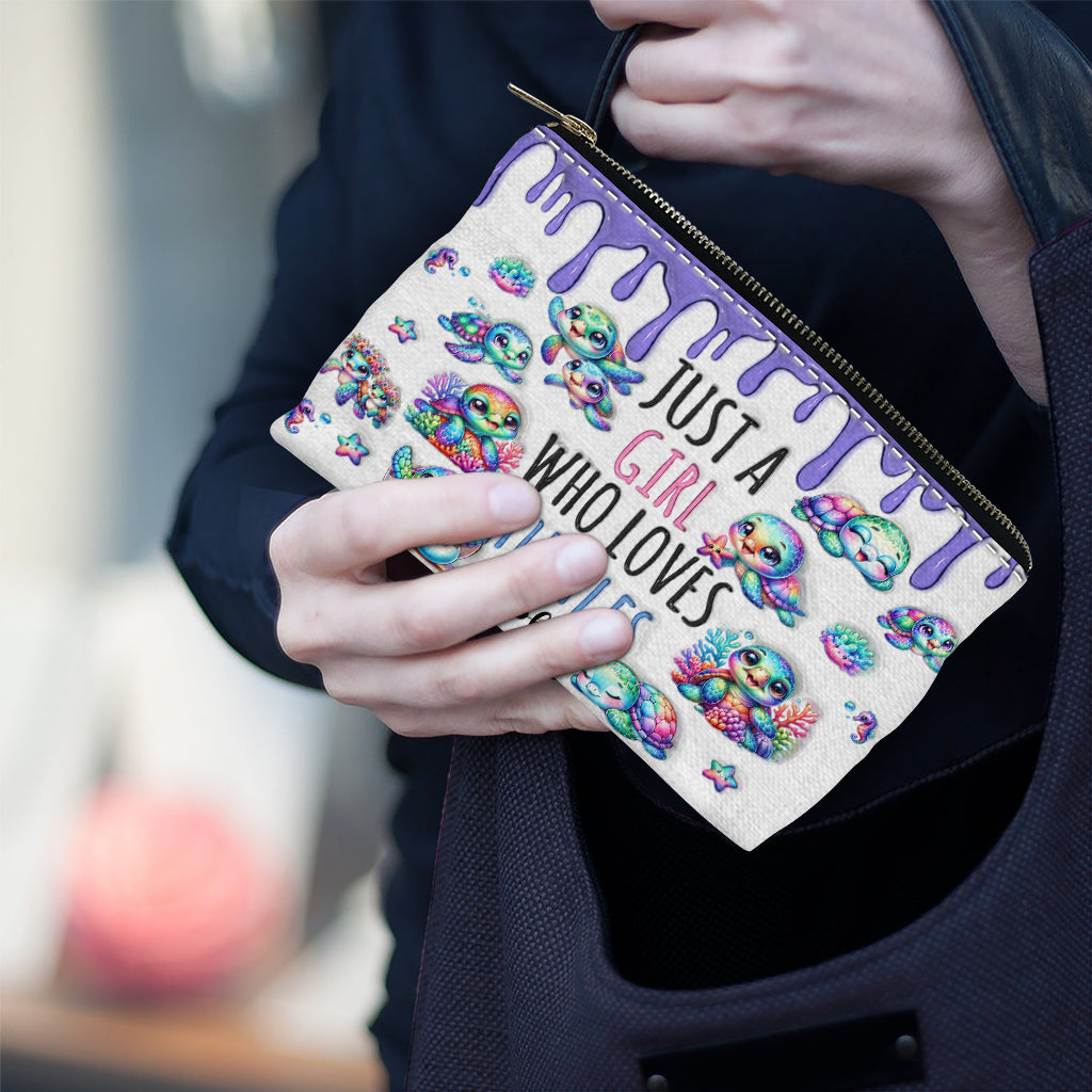 Just A Girl Who Loves Turtles - Personalized Turtle Pouch