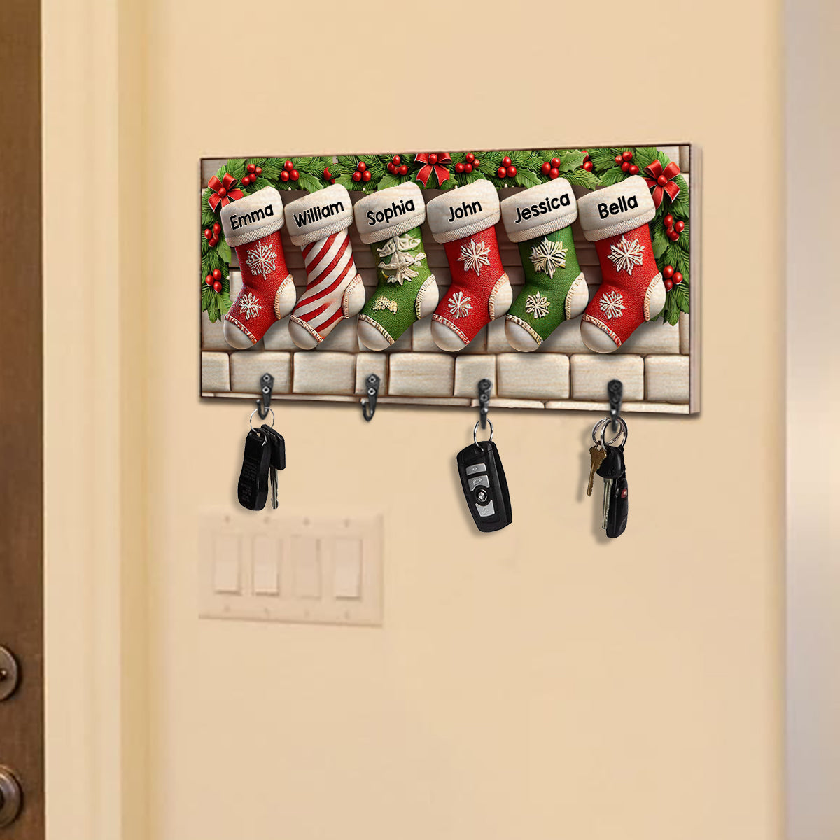 Family Stockings - Personalized Family Key Rack