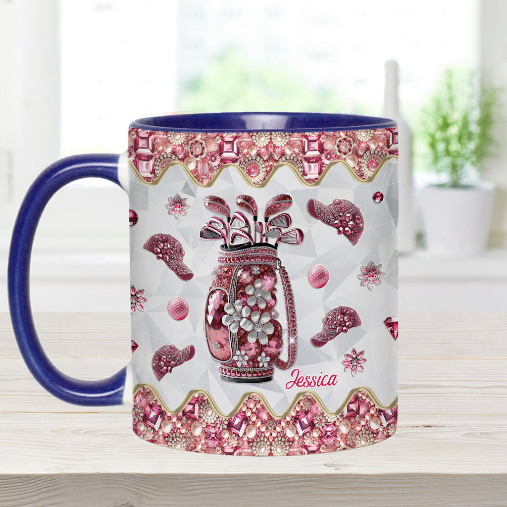 Just A Girl Who Loves Golf - Personalized Golf Accent Mug