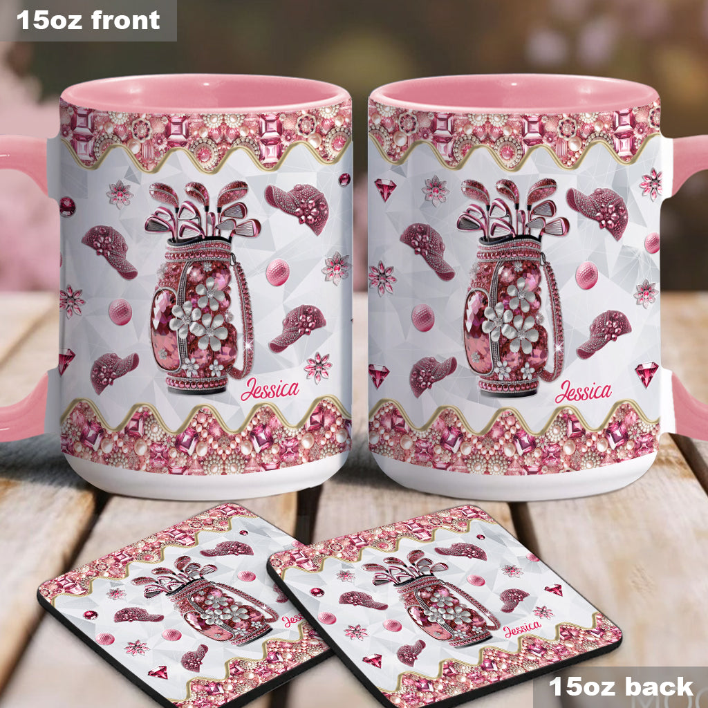 Just A Girl Who Loves Golf - Personalized Golf Accent Mug