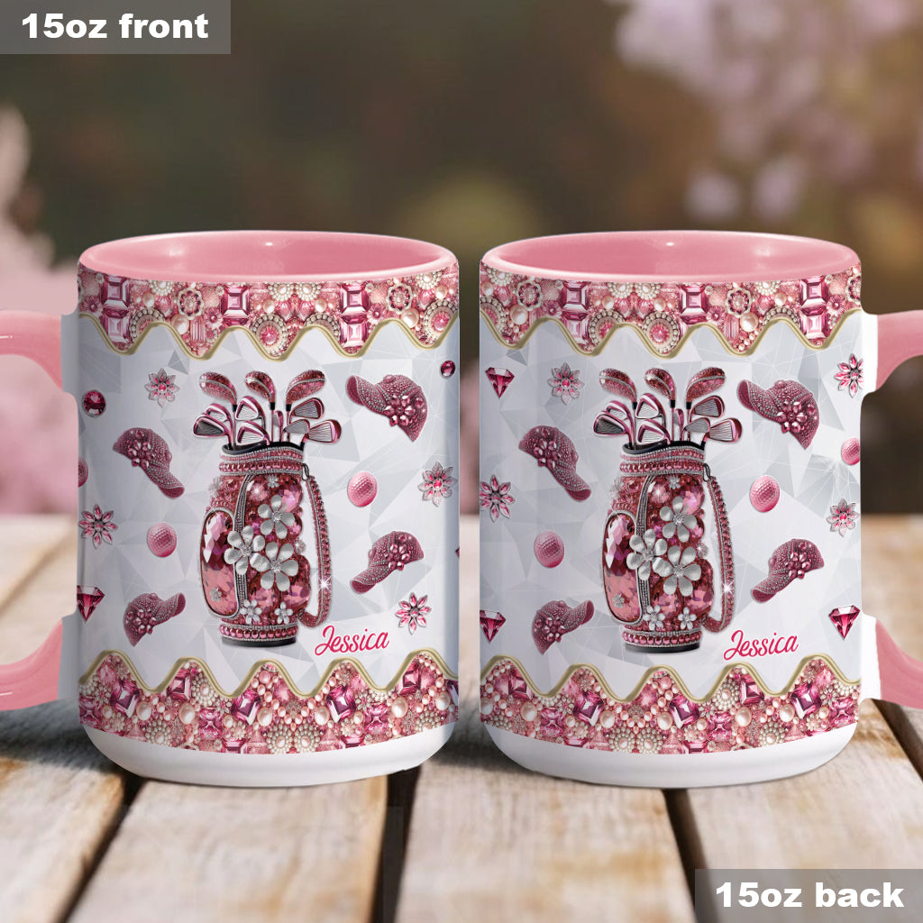 Just A Girl Who Loves Golf - Personalized Golf Accent Mug