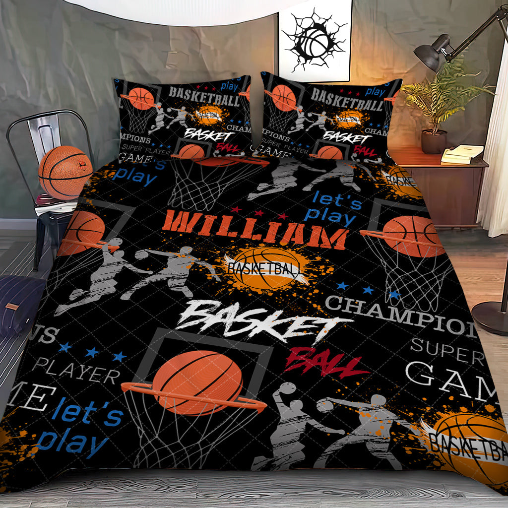Basketball Lover - Personalized Basketball Quilt Set