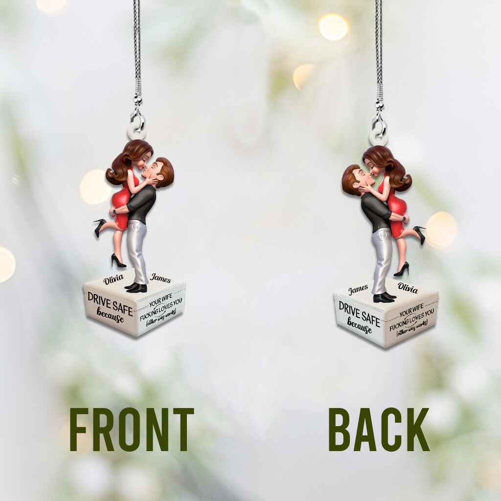 I Fu*king Love You - Personalized Couple Car Ornament