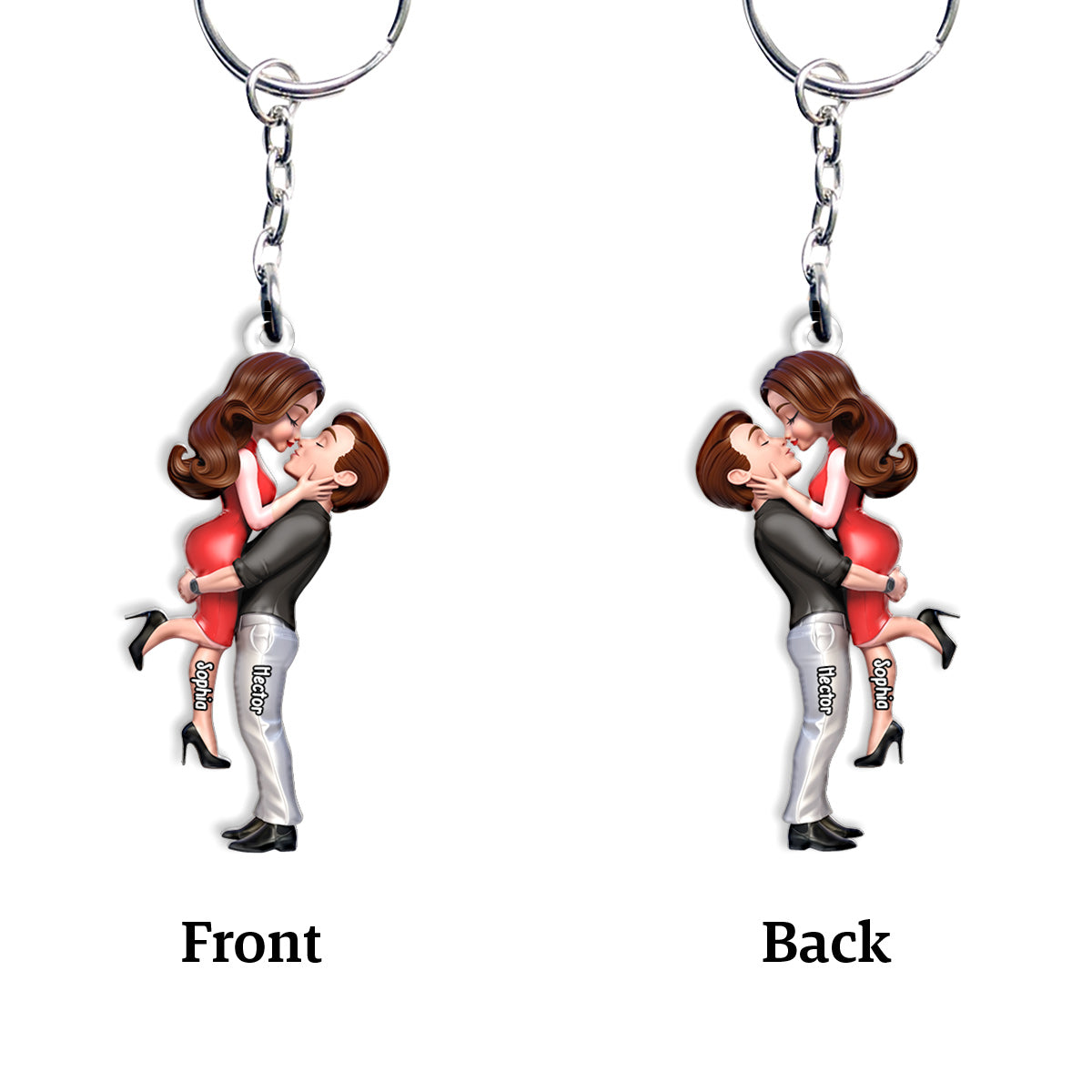 I Love You - Personalized Couple Keychain