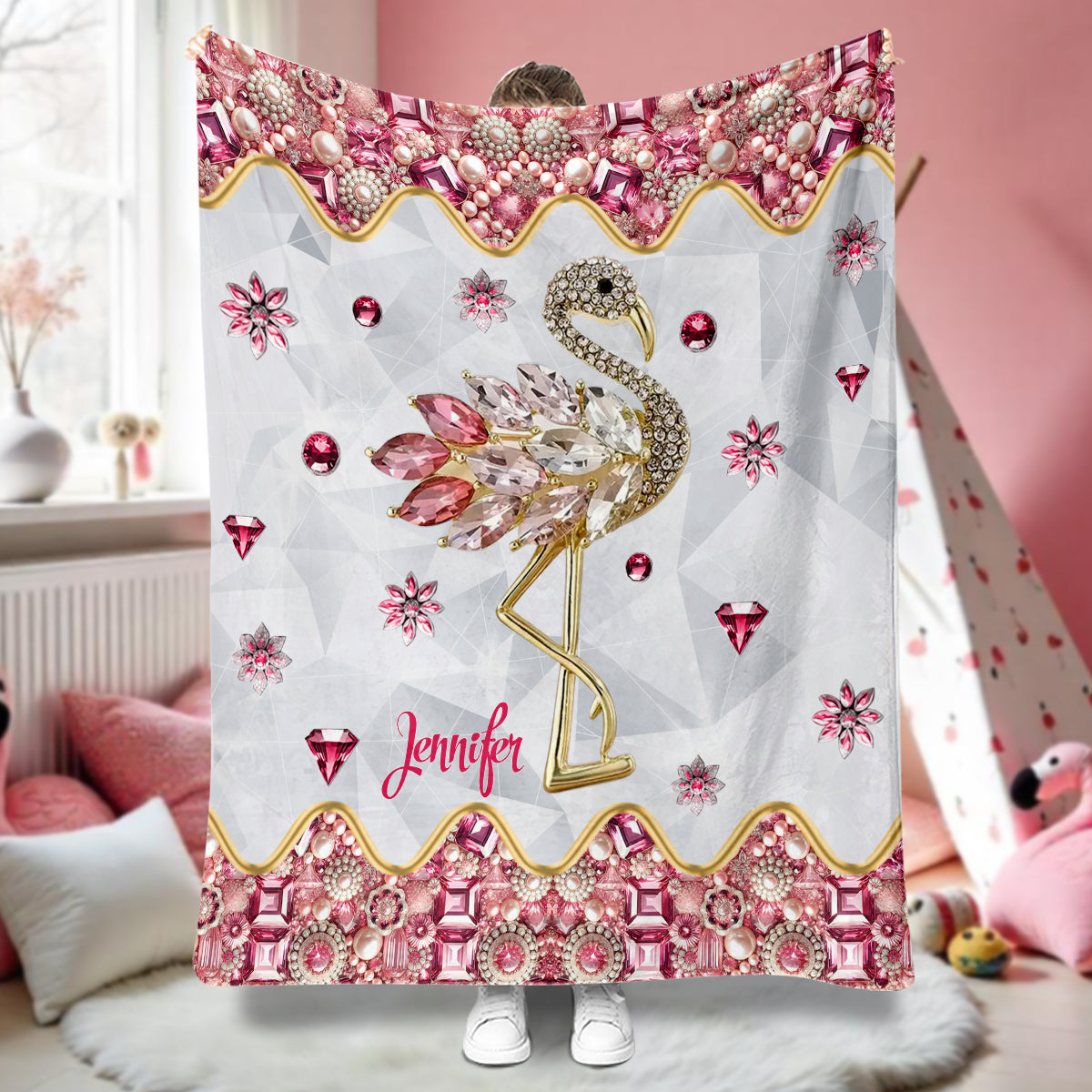 Just A Girl Who Loves Flamingos - Personalized Flamingo Blanket