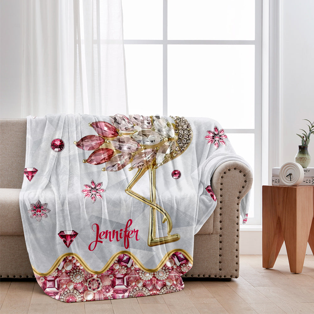 Just A Girl Who Loves Flamingos - Personalized Flamingo Blanket