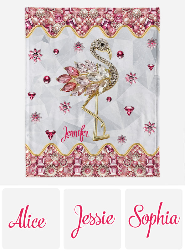 Just A Girl Who Loves Flamingos - Personalized Flamingo Blanket