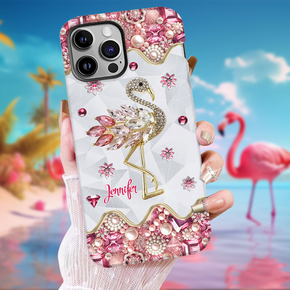 Just A Girl Who Loves Flamingos - Personalized Flamingo Full Print Phone Case