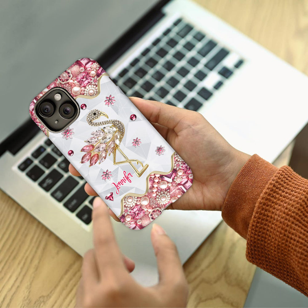 Just A Girl Who Loves Flamingos - Personalized Flamingo Full Print Phone Case