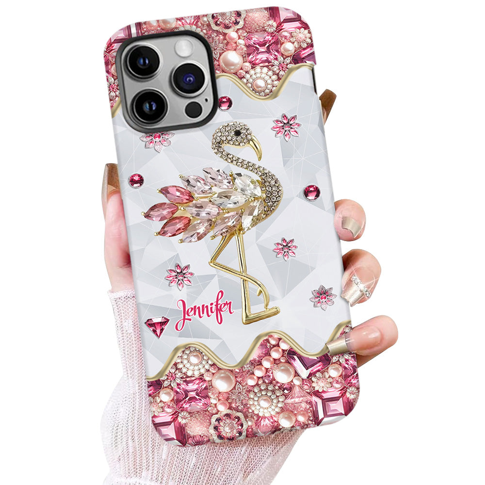 Just A Girl Who Loves Flamingos - Personalized Flamingo Full Print Phone Case