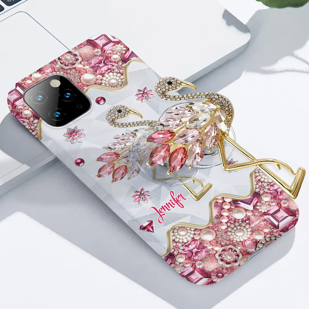 Just A Girl Who Loves Flamingos - Personalized Flamingo Full Print Phone Case