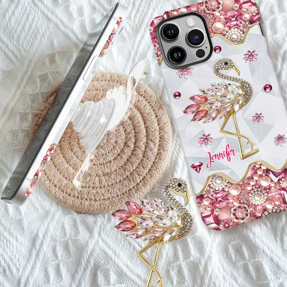 Just A Girl Who Loves Flamingos - Personalized Flamingo Full Print Phone Case