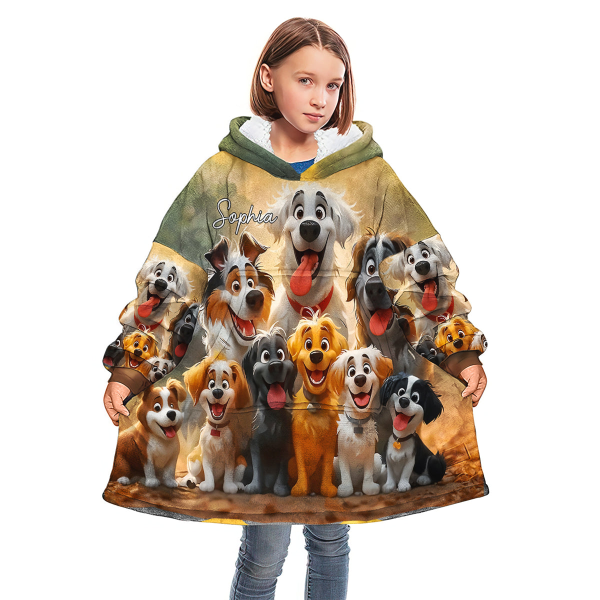 Just A Girl Who Loves Dogs - Personalized Dog Blanket Hoodie
