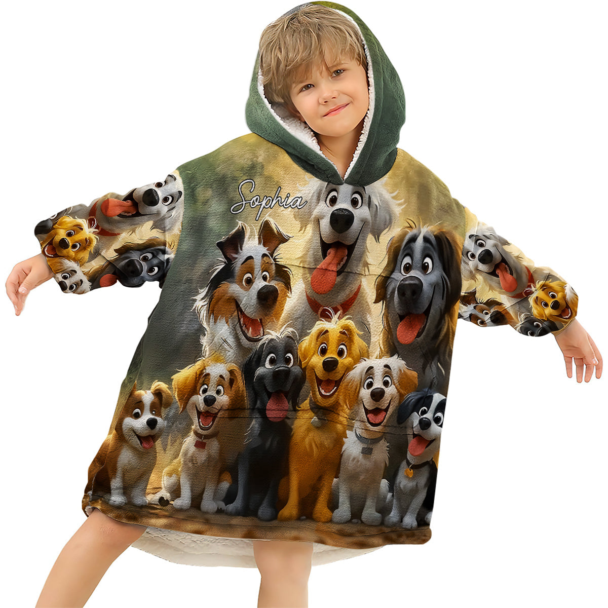 Just A Girl Who Loves Dogs - Personalized Dog Blanket Hoodie