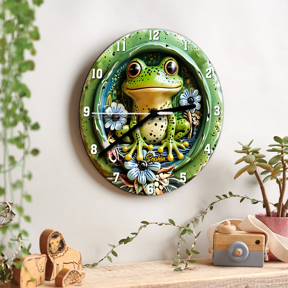Love Frogs - Personalized Frog Wall Clock