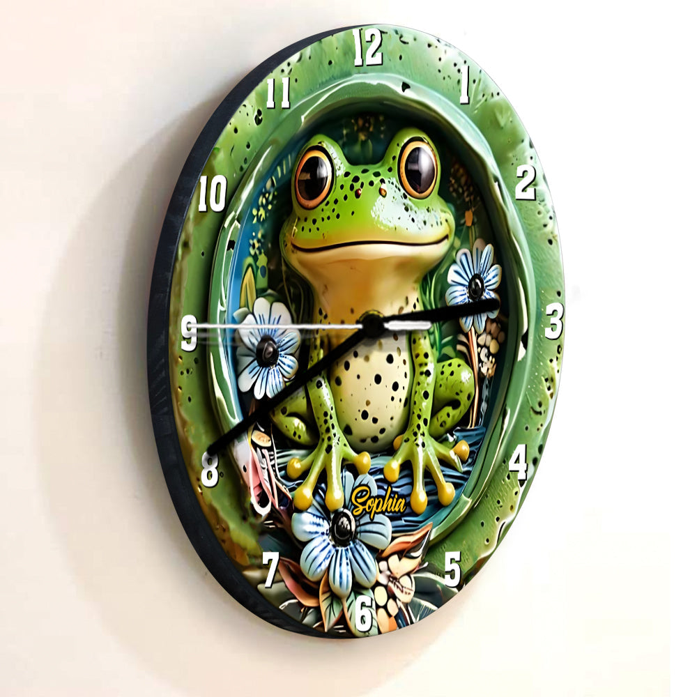 Love Frogs - Personalized Frog Wall Clock
