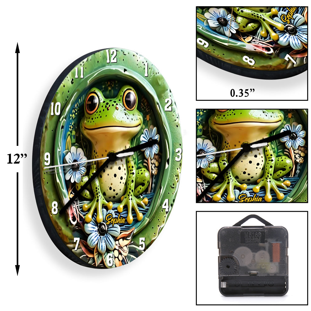Love Frogs - Personalized Frog Wall Clock