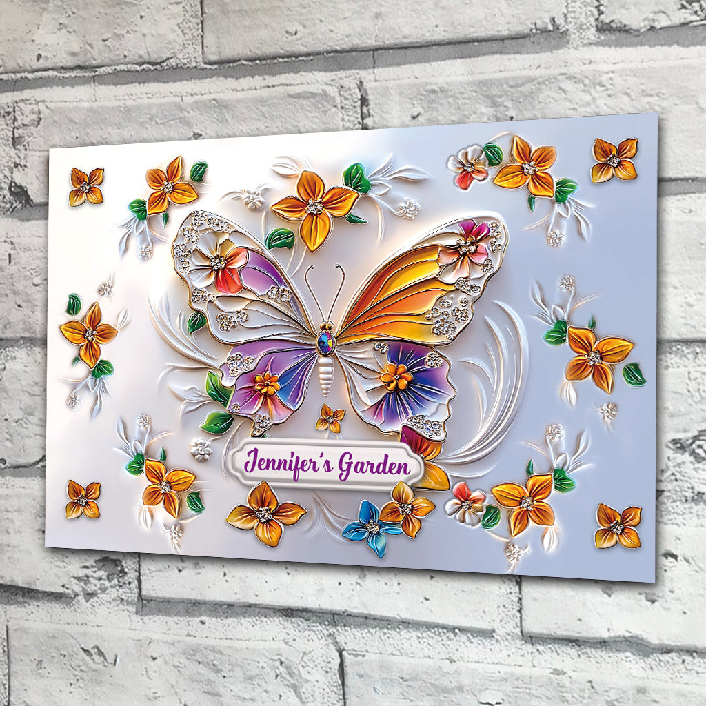 Stunning Butterfly Dragonfly Bee Hummingbird - Personalized Gardening Rectangle Metal Sign