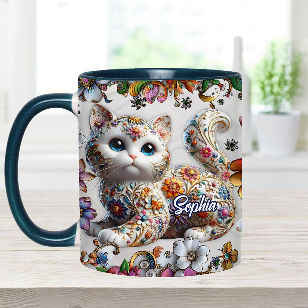 Beautiful Cat - Personalized Cat Accent Mug