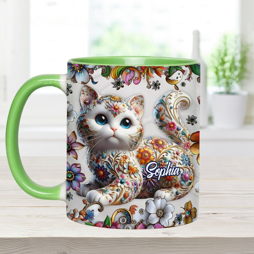 Beautiful Cat - Personalized Cat Accent Mug