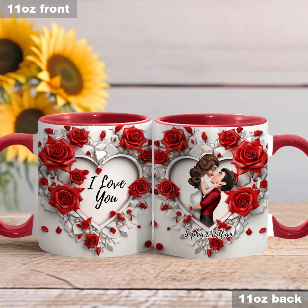 Be My Valentine - Personalized Couple Accent Mug