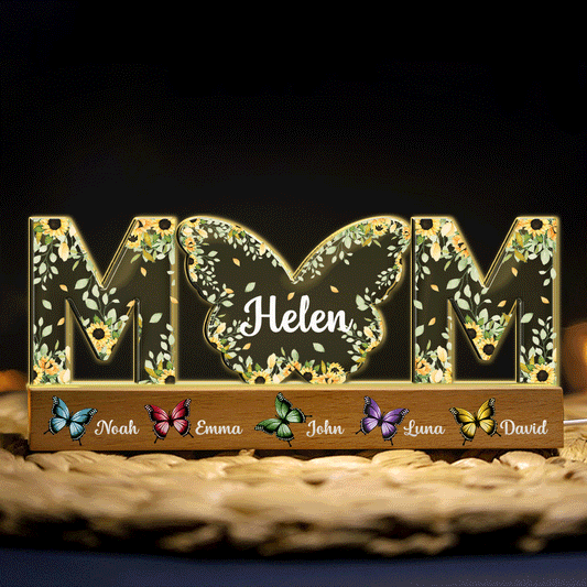 Butterfly Mother - Personalized Mother Custom LED Night Light