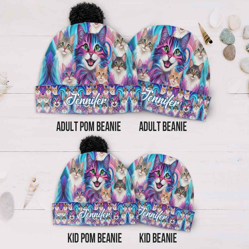 Cute Cats - Personalized Cat Beanie Hat
