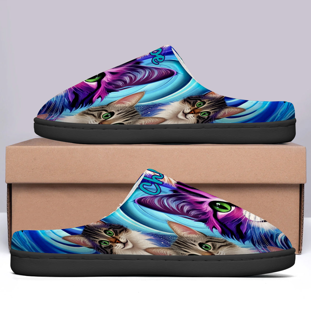 Cute Cats - Personalized Cat Slippers