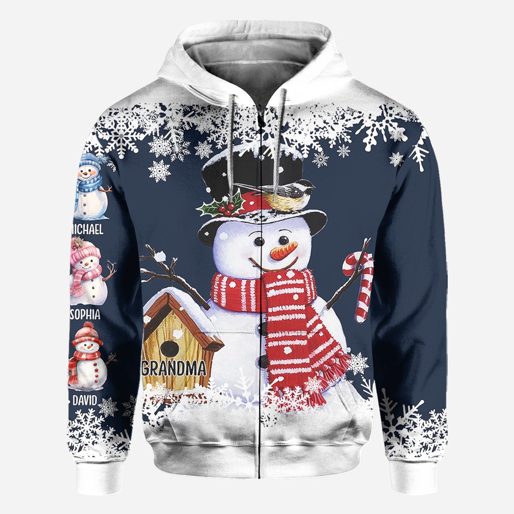 Grandma Snowman - Personalized Grandma All Over Shirt