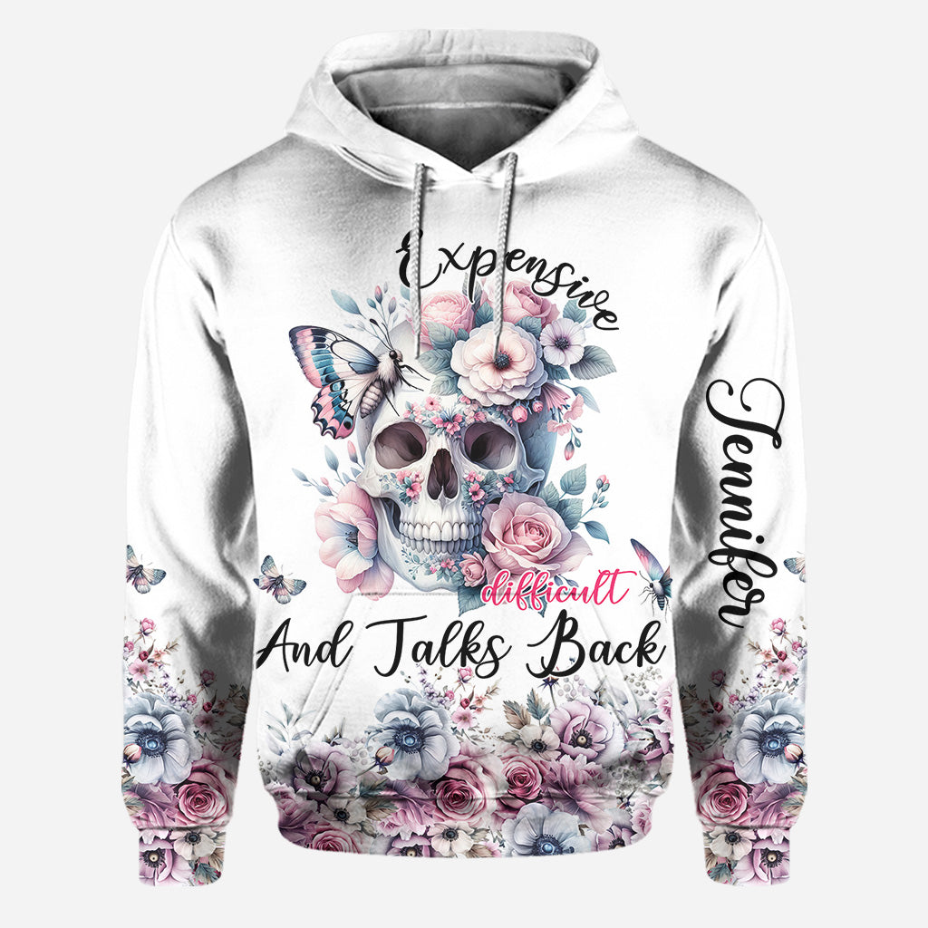 Floral Skull - Personalized Skull Hoodie and Leggings