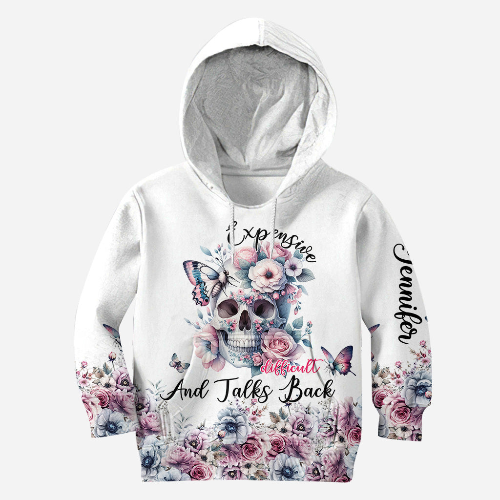 Floral Skull - Personalized Skull Hoodie and Leggings