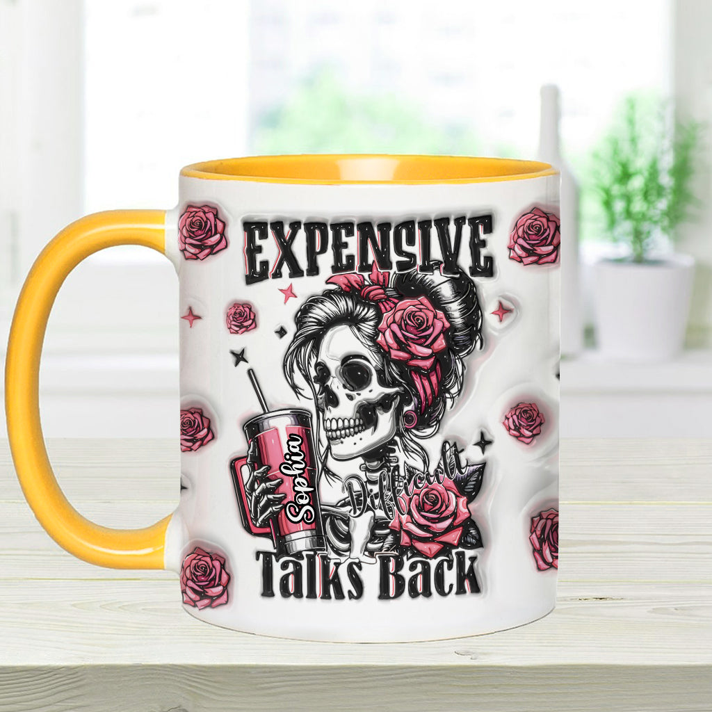 Floral Skull - Personalized Skull Accent Mug