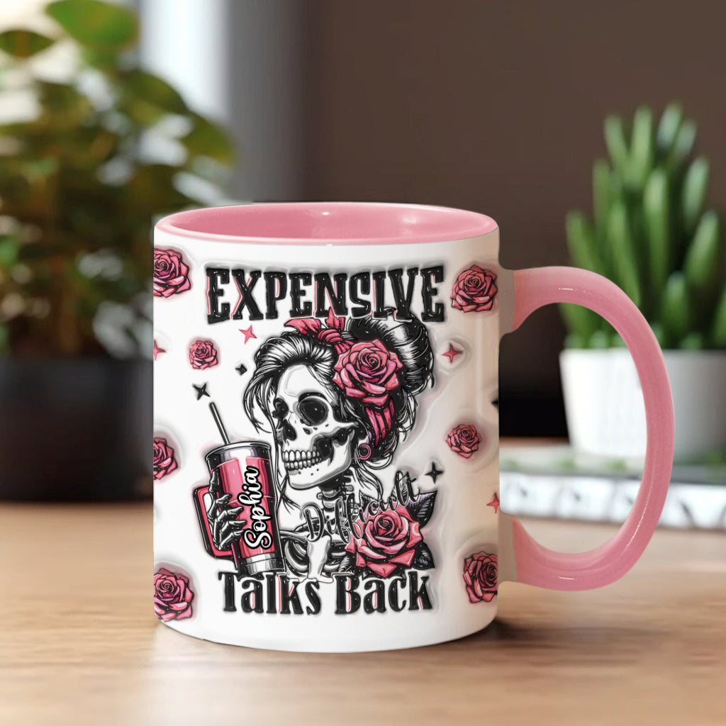 Floral Skull - Personalized Skull Accent Mug