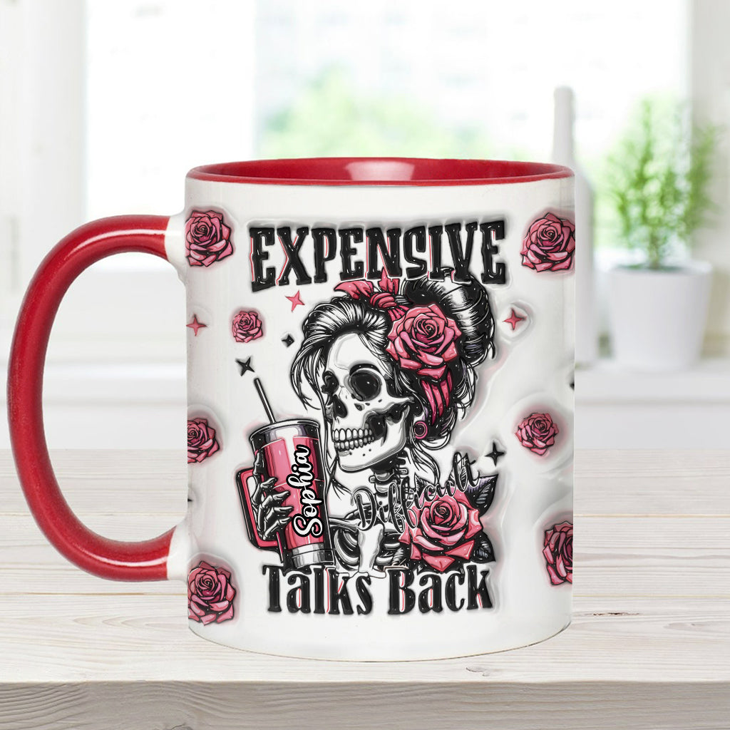 Floral Skull - Personalized Skull Accent Mug