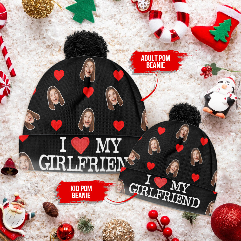 I Love My Girlfriend Boyfriend - Personalized Couple Beanie Hat