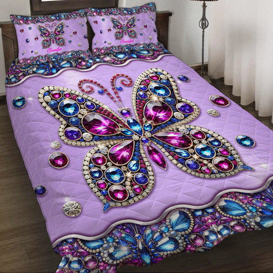Sparkle Butterfly - Personalized Butterfly Quilt Set