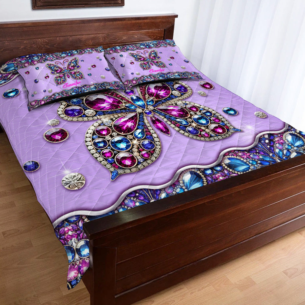 Sparkle Butterfly - Personalized Butterfly Quilt Set