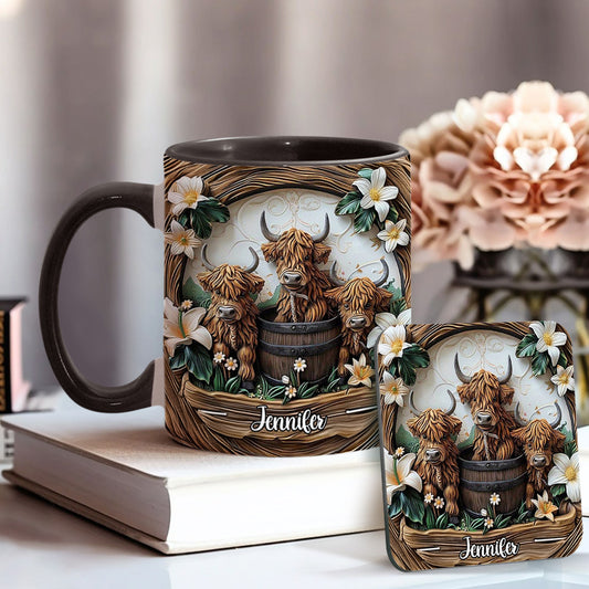 Love Highland Cows - Personalized Accent Mug