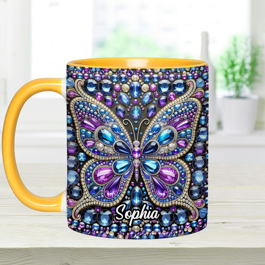Beautiful Butterfly - Personalized Butterfly Accent Mug