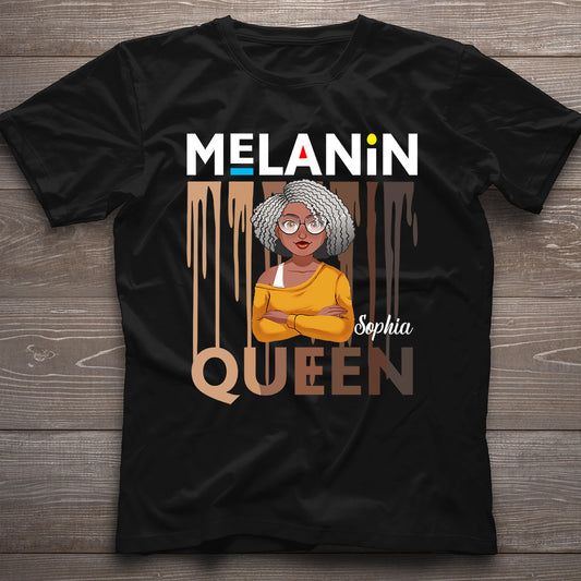 Melanin Queen - Personalized African American T-shirt And Hoodie