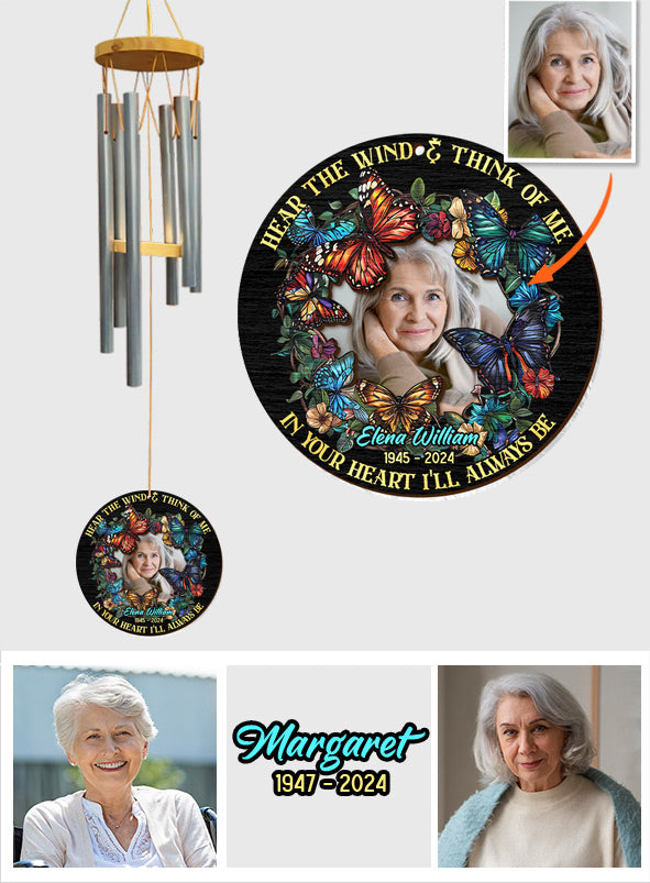 Hear The Wind And Think Of Me - Personalized Memorial Wind Chime Suncatcher